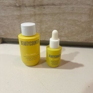 Beautycounter Yellow Toner Skincare Essential and All Bright Vitamin C Serum